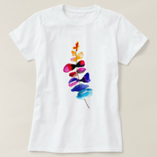 T-shirt Feuilles colorées mignonnes aquarelle