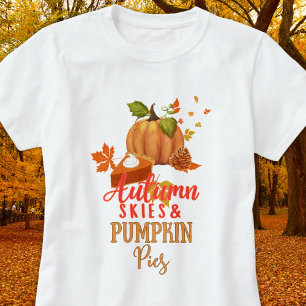 T-shirt Feuilles d'automne et Citrouille