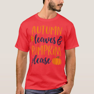 T-shirt Feuilles d'automne et Citrouilles PleaseFall Tshir