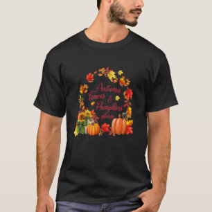 T-shirt Feuilles D'Automne Et Citrouilles S'Il Vous Plaît 