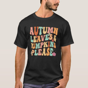 T-SHIRT FEUILLES D'AUTOMNE ET CITROUILLES S'IL VOUS PLAÎT 
