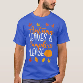 T-shirt Feuilles D'Automne Et Citrouilles S'Il Vous Plaît 