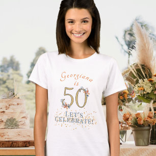 T-shirt Feuilles d'automne personnalisées 50e anniversaire