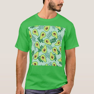 T-shirt Feuilles d'avocat vert clair arrière - plan mûr