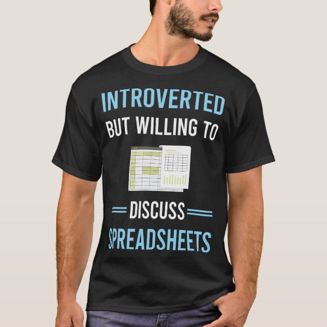 T-shirt Feuilles de calcul de feuille de calcul introduite (Devant)