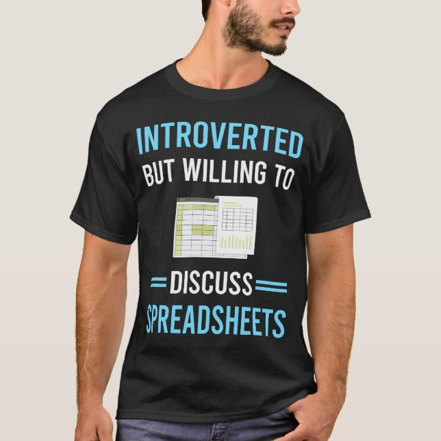 T-shirt Feuilles de calcul de feuille de calcul introduite (Devant)