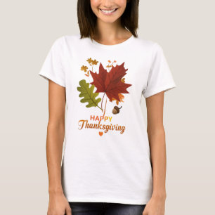 T-shirt Feuilles d'or de Thanksgiving