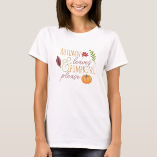 T-shirt "Feuilles et Citrouilles d'automne, s'il vous plaî