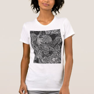 T-shirt Feuilles noires