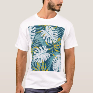 T-shirt Feuilles tropicaux colorés, modèle abstrait origin