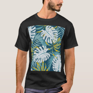 T-shirt Feuilles tropicaux colorés, modèle abstrait origin