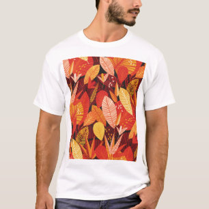 T-shirt Feuilles tropicaux : Foliage géométrique coloré.