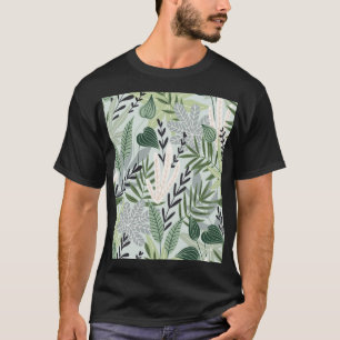 T-shirt Feuilles tropicaux : impression Vintage à main.