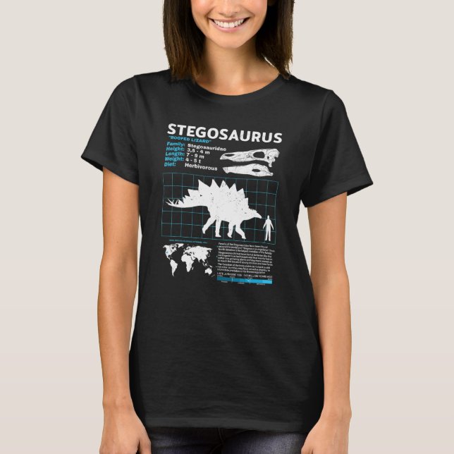 T-shirt Feuillet d'information de Stegosaurus Dinosaur Fai (Devant)