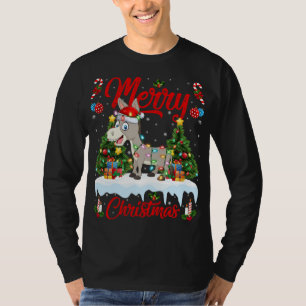 T-shirt Feux d'âne Jeu de Noël Funny Père Noël Donkey Chri