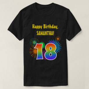 T-shirt Feux d'artifice d'amusement + Motif "18"