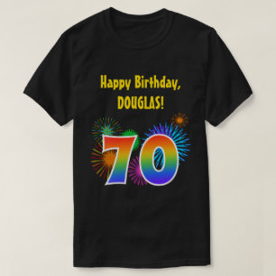 T-shirt Feux d'artifice d'amusement + Motif "70"