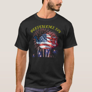 T-shirt Feux d'artifice de pot de thé de thé de Jour de la