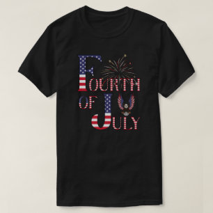 T-shirt Feux d'artifice et aigle américain du Quatre Juill