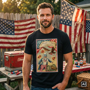 T-shirt Feux d'artifice vintage du 4 juillet avec l'oncle