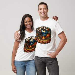 T-shirt Feux de camp et cryptides Bigfoot camping Hallowee