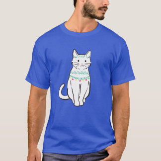 T-shirt Feux de Noël Chat Meowy Fille de Noël