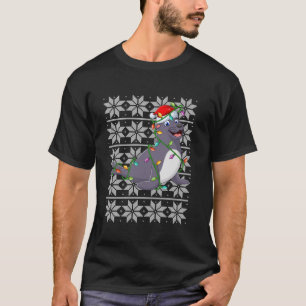 T-shirt Feux de Noël de phoque Santa Hat Sceau laide