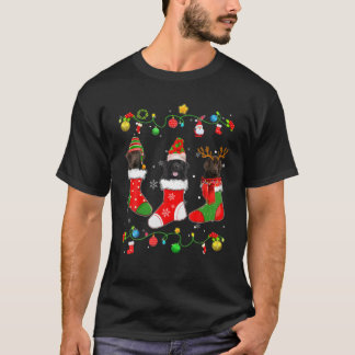T-shirt Feux de Noël des chiens de Terre-Neuve Feu de Noël