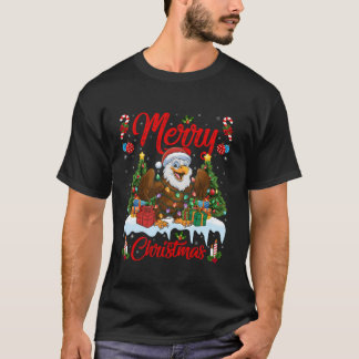 T-shirt Feux de Noël Éclairage Père Noël Aigle Noël T Shi