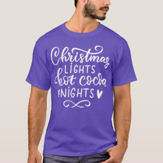 T-shirt Feux de Noël Hot Cocoa Nuits de Noël Matching Co