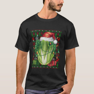 T-shirt Feux de Noël Lights Fausse Santa Chapeau Légumes C