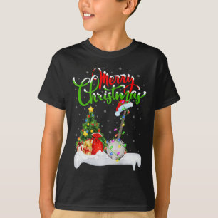 T-shirt Feux de Noël Lumières Santa Hat Musical Banjo Noël