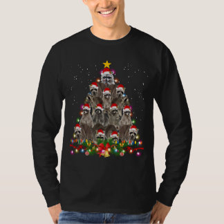 T-shirt Feux de Noël Raccoon Pajama Racoon Lover