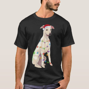 T-shirt Feux de Noël Whippet Noël Noël Amoureux des chiens
