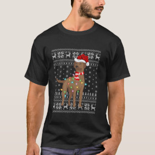T-shirt Feux Noël éclaire Santa Hat Rhodesian Ridgeback Ch