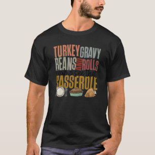 T-shirt Fèves Gravées Et Rouleaux De Turquie Rétro Thanksg