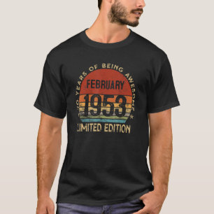 T-shirt Février 1953 Vintage 70 Ans Retro 70e Birt