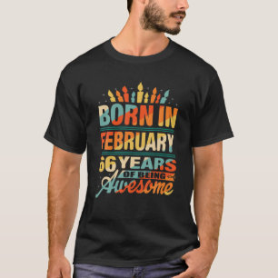 T-shirt Février 1956 66 Ans 66E Anniversaire Cadeaux Cand