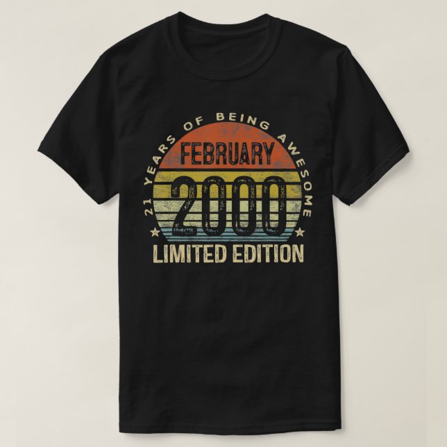 T-shirt Février 2000 Limited Edition 21e anniversaire 21 a (Design devant)