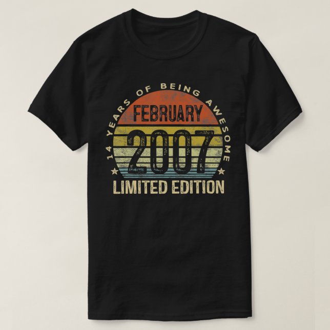 T-shirt Février 2007 Limited Edition 14e anniversaire 14 a (Design devant)