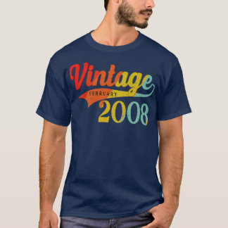 T-shirt Février 2008 Anniversaire Vintage Février 2008 Awe