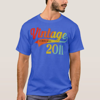 T-shirt Février 2011 Anniversaire Vintage Février 2011 Awe