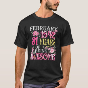 T-shirt Février Fille 1942 81e anniversaire 81 ans