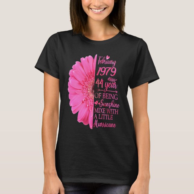 T-shirt Février Fille 1979 T 44 ans 44e anniversaire (Devant)