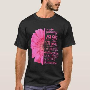 T-shirt Février Fille 1995 T 28 ans 28e anniversaire