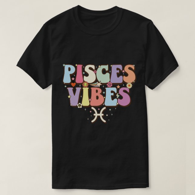 T-shirt Février Mars Anniversaire astrologie super Pisces  (Design devant)