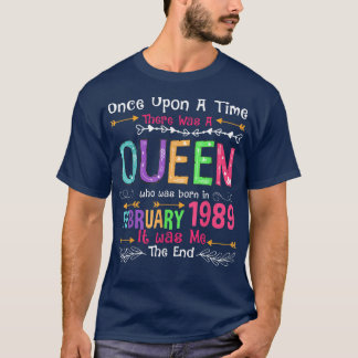 T-shirt Février Reine 1989 33e Anniversaire 33 ans Fabriqu