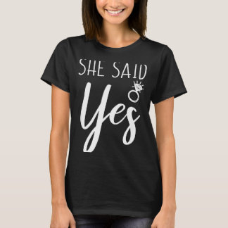 T-shirt Fiançailles Homme Elle a Dit Oui F Annonce de Fian