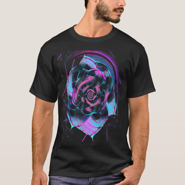 T-shirt Fibonacci Sequence Flower Vaporwave Aesthetics (Devant)