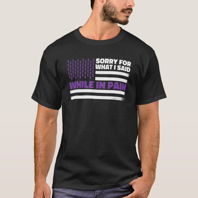 T-shirt Fibromyalgia Awareness Us Flag  Fibromyalgia Aware (Devant)